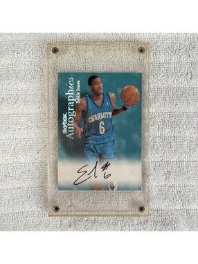Autograph 1999 Skybox Autographics Eddie Jones Eddie Jones Autographed NBA Horne